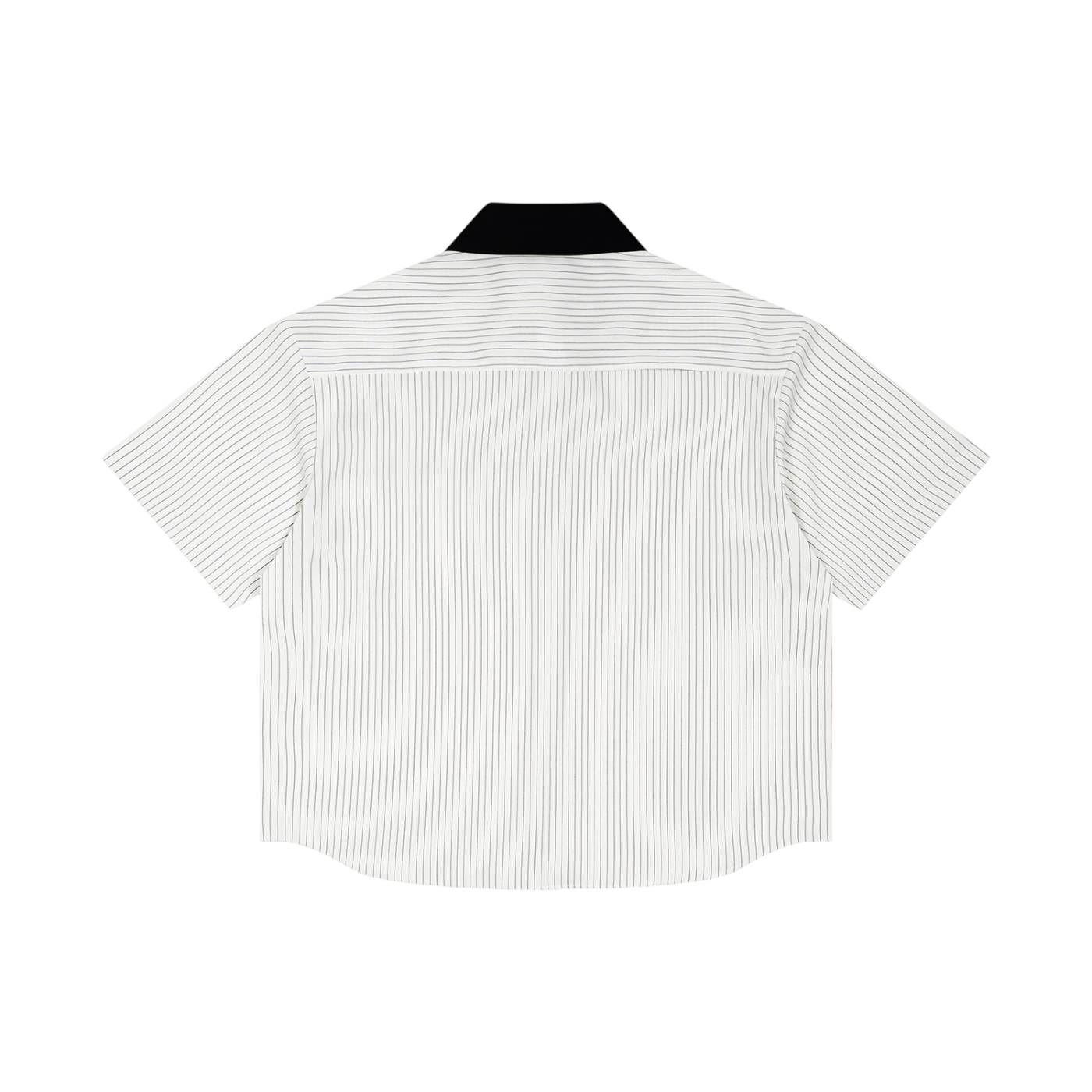 Striped Boxy Contrast Collar Shirt