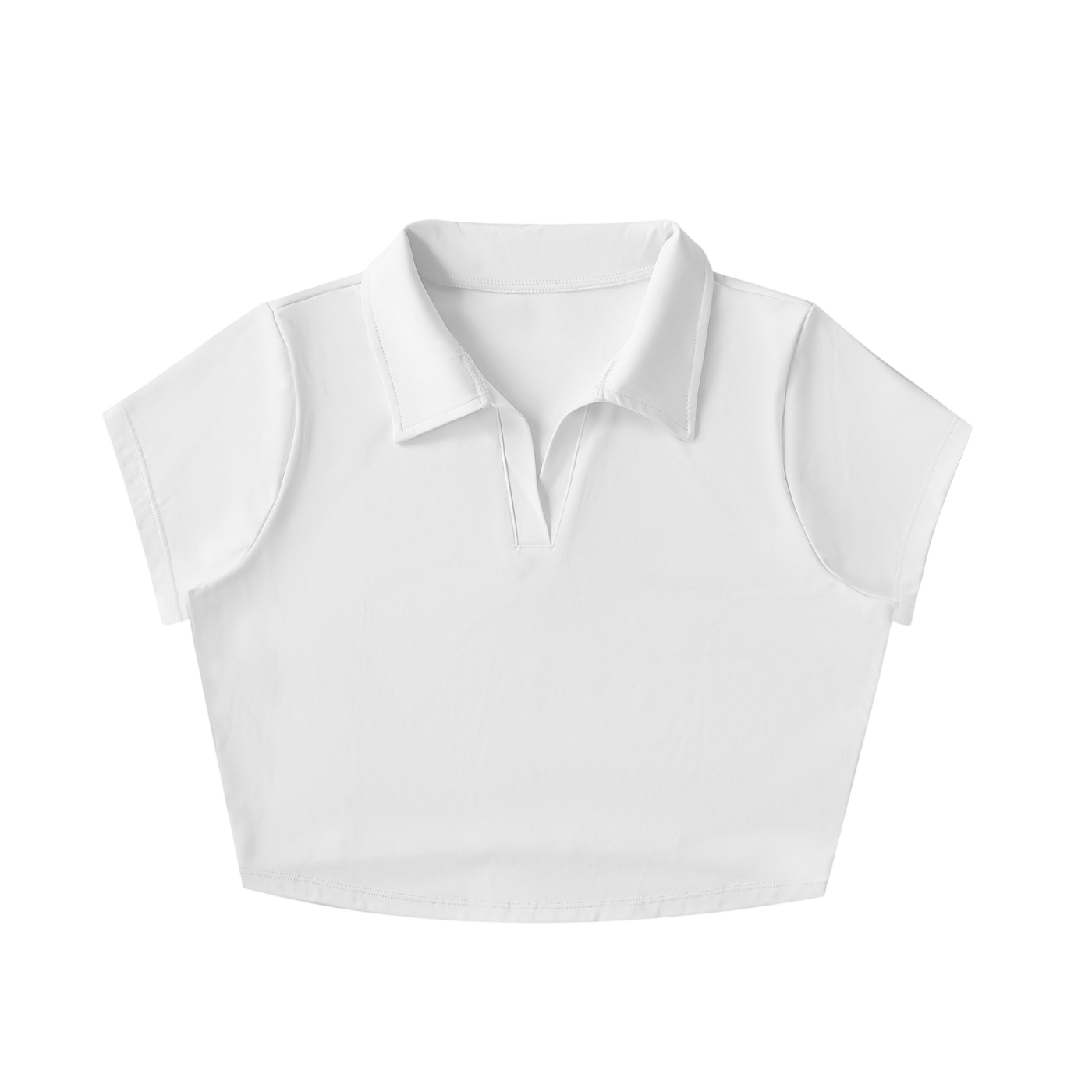 V-Neck Lapel Crop Top