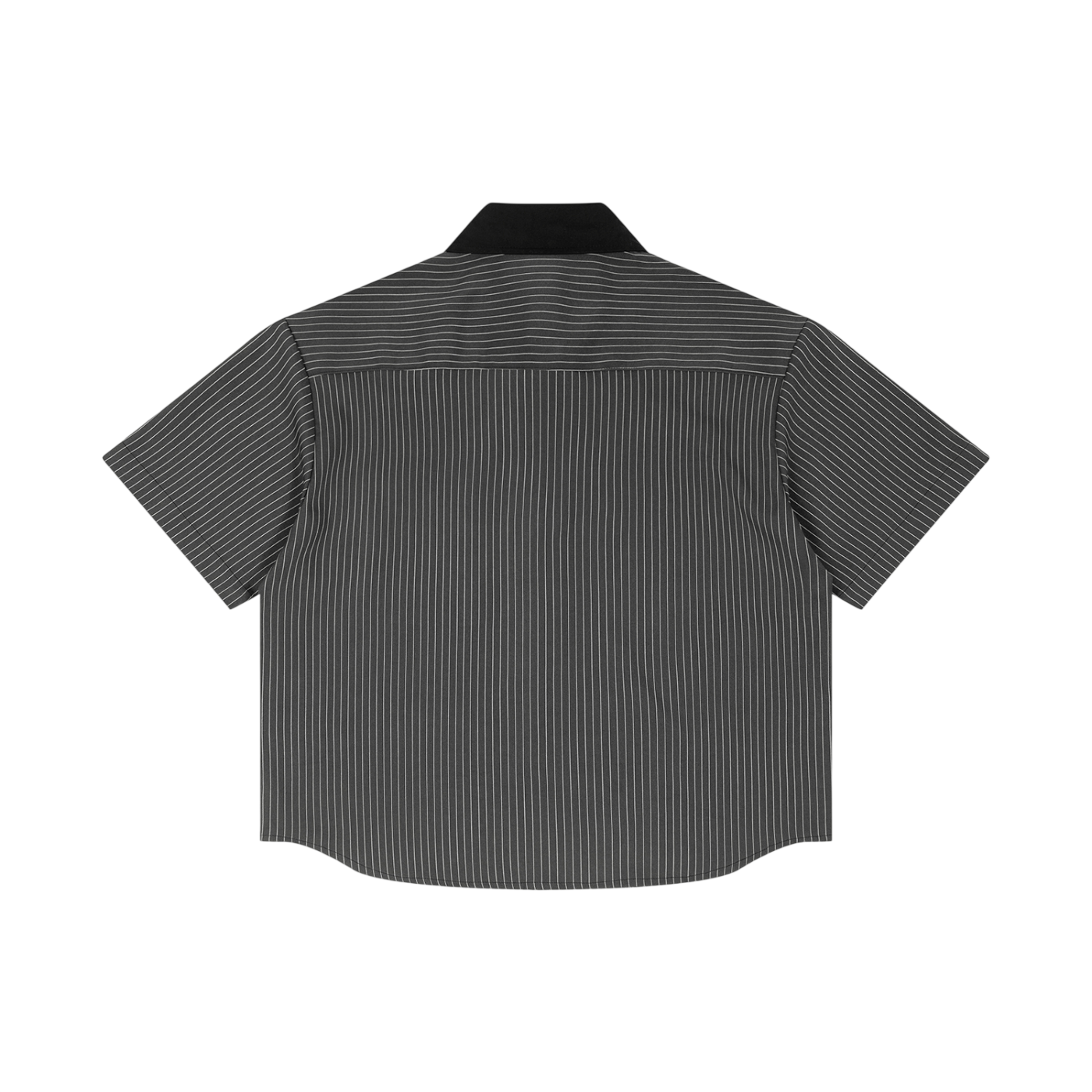 Striped Boxy Contrast Collar Shirt