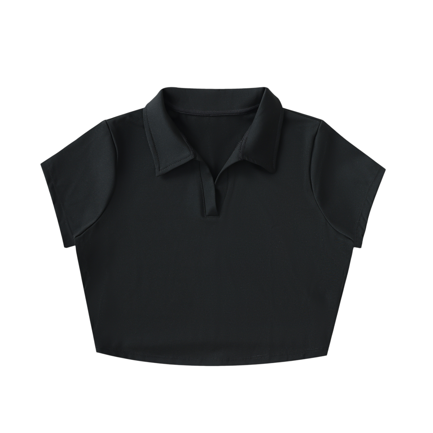 V-Neck Lapel Crop Top