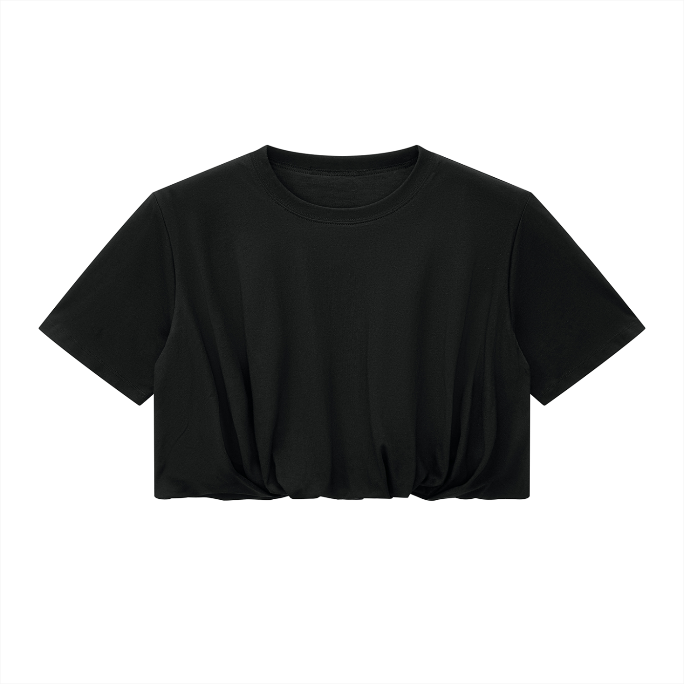 Crop Bubble Hem T-Shirt