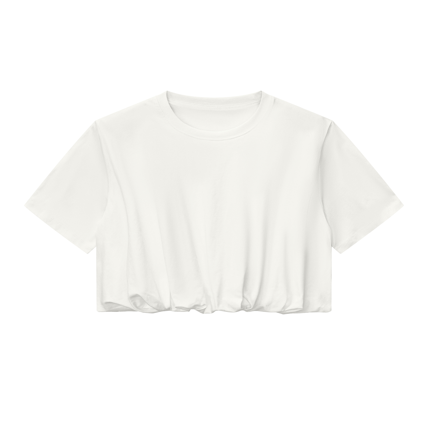 Crop Bubble Hem T-Shirt