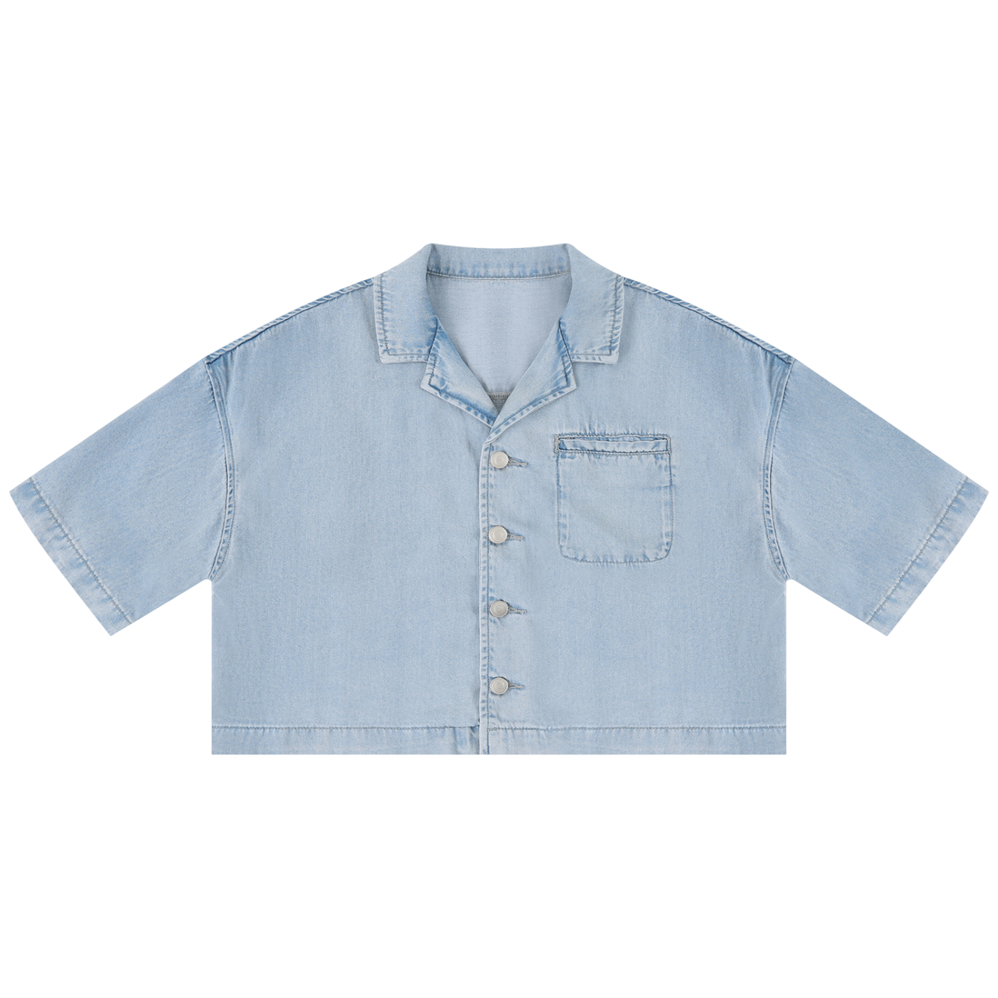 Vintage Wash Boxy Cropped Shirt