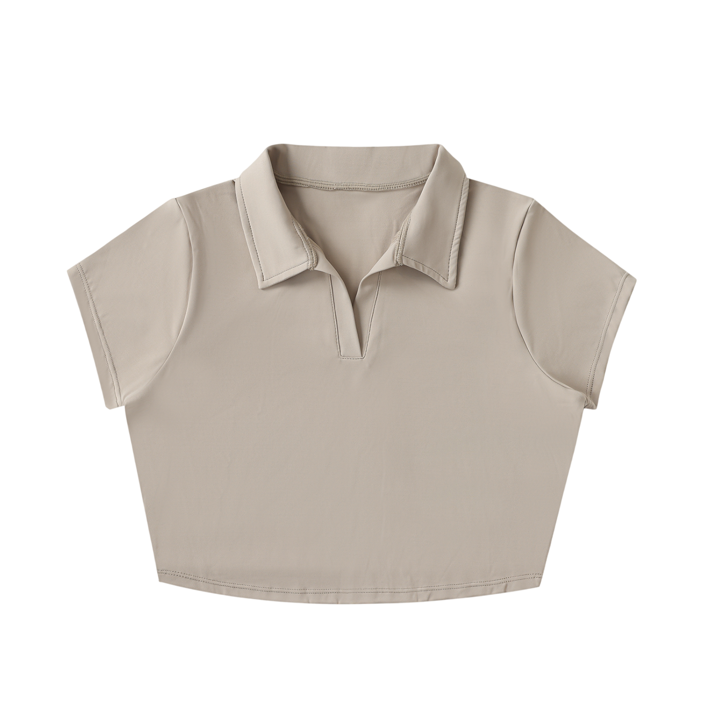 V-Neck Lapel Crop Top