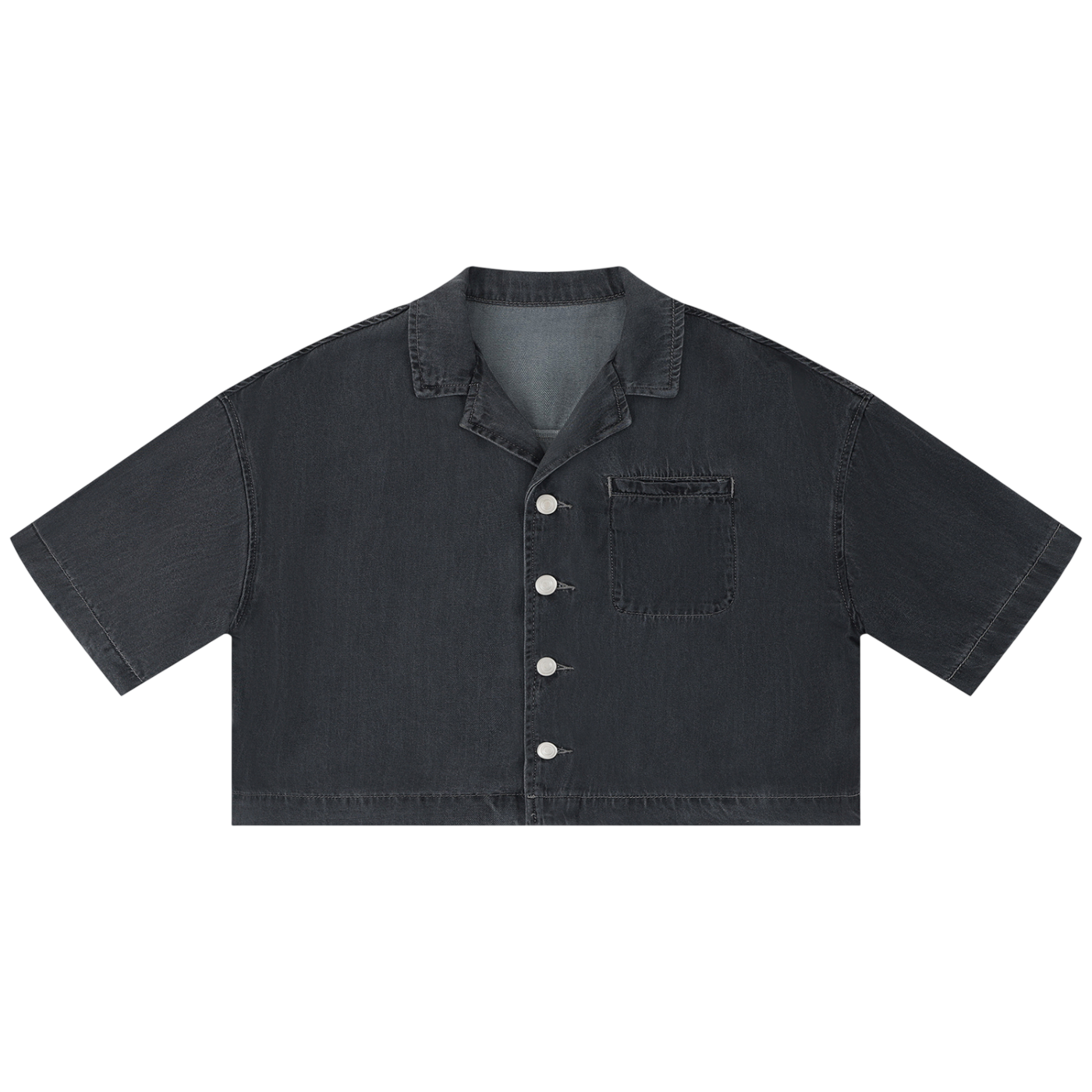 Vintage Wash Boxy Cropped Shirt